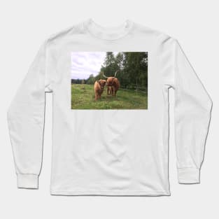 Scottish Highland Cattle Cow and Calf 1520 Long Sleeve T-Shirt